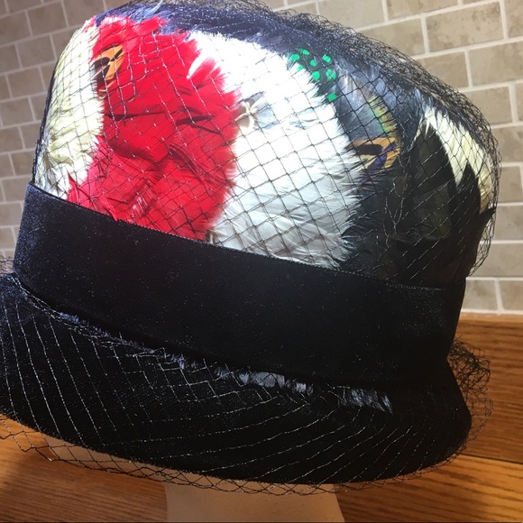 Velvet Feathered hat from Grandma Jahn Collection main image 7